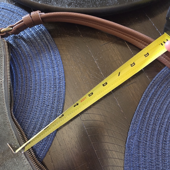 The Sak Olive Green Suede Shoulder Bag with Brown Leather Trim - Picture 14 of 16